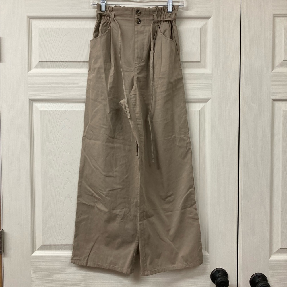 Women wide leg straight leg trousers pants women pull-on pants size S